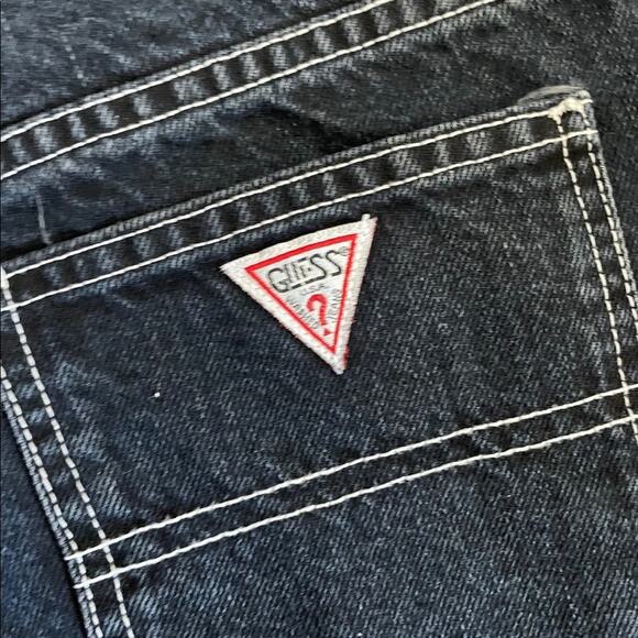 VTG Guess High Rise Boyfriend SHORTS Womens 27 Black Denim Y2K 90s Button Down - Picture 7 of 7